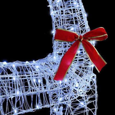 vidaXL Reindeer Pull Sleigh 70 x 26 x 128.5 cm Acrylic