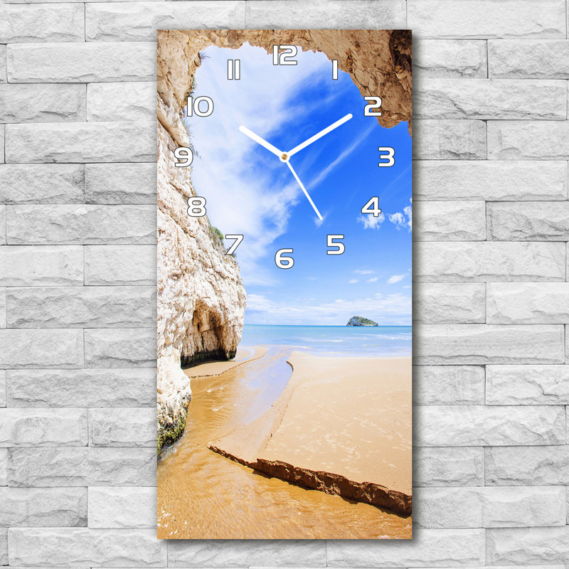 Jamelle Glass Wall Clock, Blue/White