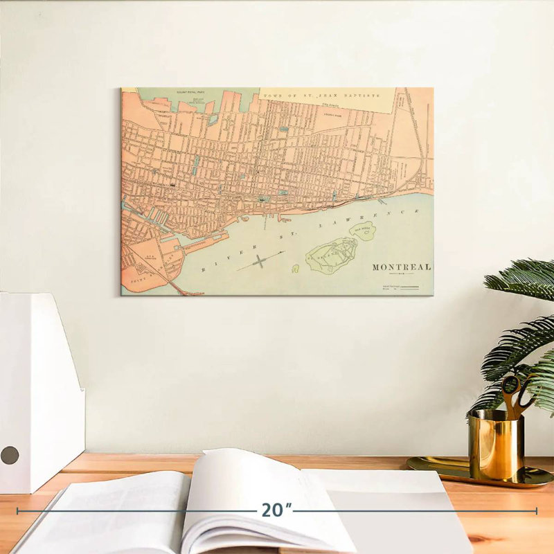 Carte Aliaz de Montréal, H 8 po x l 12 po