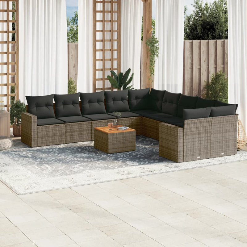 Ensemble de canapé de jardin Vidaxl gris