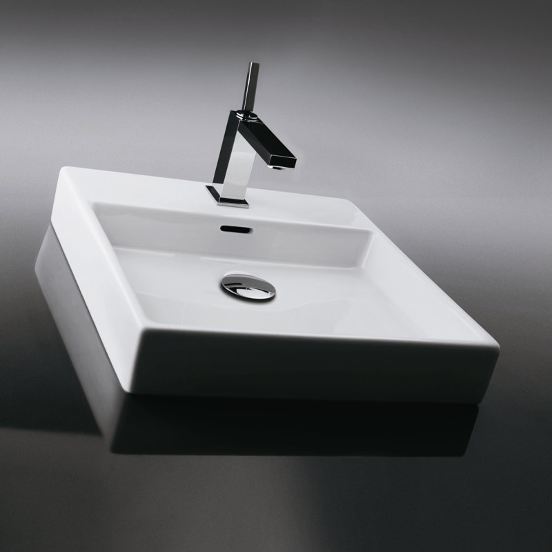 Plain 17.7'' L Bathroom Sink, Single Hole