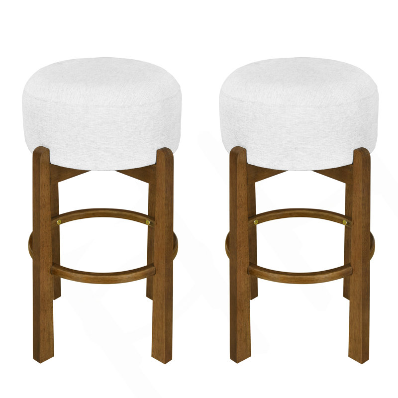 Ensemble de 2 tabourets de bar Vera, Noyer foncé
