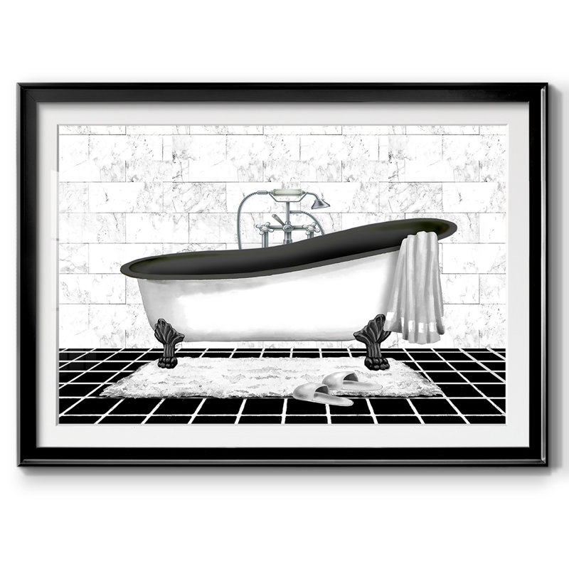 Modern Bath II, reproduction d'art encadrée, Noir, H 15 po x l 21 po x P 1,5 po