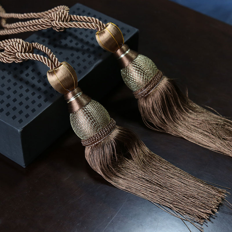 Embrasses de rideaux style européen, paquet de 4, Brun