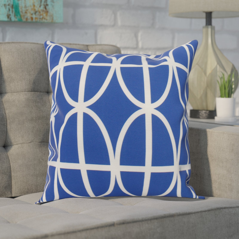 Housse de coussin d'extérieur carré Palm Beach, Bleu royal, 16 po x 1 po