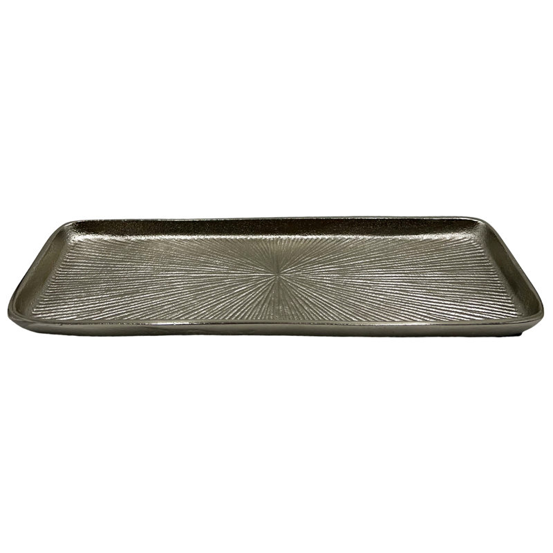 Nellir Tray, 1" H x 14.75" W x 5.5" D, Silver