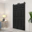 6-Panel Black Painted MDF Hollow Core Composite Double Bi-Fold Barn Doors with Sliding Hardware Kit-126230692