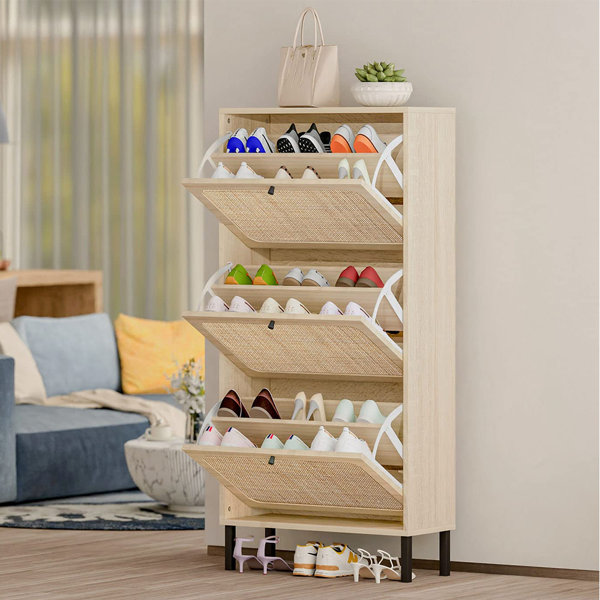 https://assets.wfcdn.com/im/20769992/resize-h600-w600%5Ecompr-r85/2325/232508539/Natural+Rattan+Shoe+Cabinet+with+3+Flip+Drawers%2C+3-Tier+Shoe+Rack+Storage+Cabinet%2C+Free+Standing.jpg