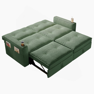 Multi-Functional Convertible Sofa Bed2-In-1 Multi-Functional Sofa Bed (For Sitting & Sleeping), Made Of Modern Corduroy Fabric, Suitable For Living Rooms, Bedrooms, Apartments And Small Spaces