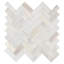 Auralie Herringbone 12 in. x 12 in. Polished Marble Mosaic Floor and Wall Tile