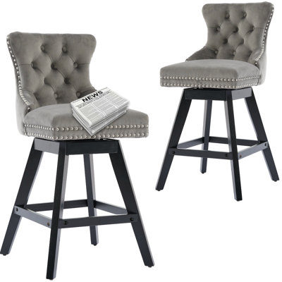 Swivel Solid Wood Counter Stool