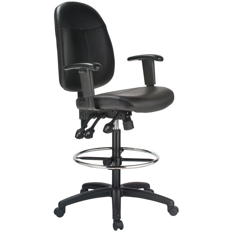 Genuine Leather Drafting Chair