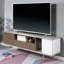 Base de console de télévision moderne moderne avec tablette ouverte et glissières à roulement à billes attachées à un tiroir