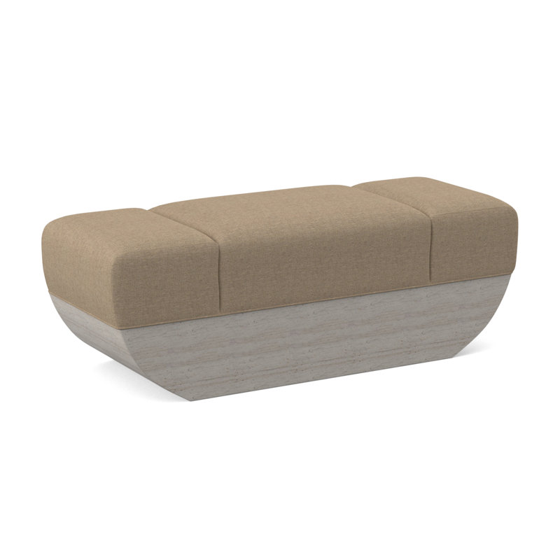 Ark Upholstered Bench, Elise Flax 100% Polyester, Bisque