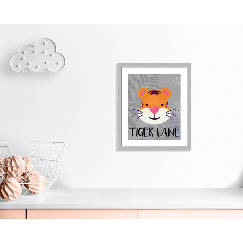 Impression sur papier Tigert Lane Tiger Lane, H 24,5 po x l 20,5 po x P 0,6 po, Encadré plat argent