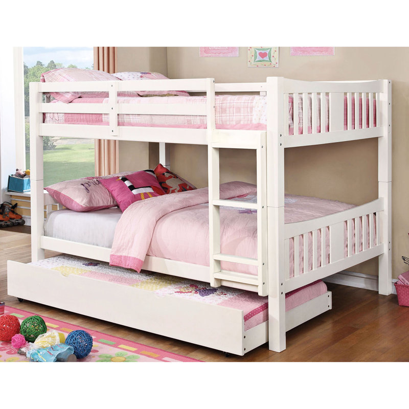 Lit simple superposé au dessus d'un lit simple transitionnel de 13 pièces Lattes sur le dessus et le dessous, joint de sécurité à glissières, matelas de lit gigogne qui n'est pas dans la finition de style énuméré, fabrication en bois massif, spécial