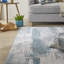 Abstract Blue Washable/Stain Guarded Area Rug -156913468