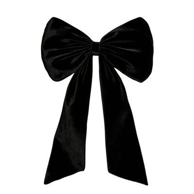 Décoration murale géante en velours noir - ruban surdimensionné de 40 po x 24 po pour décoration murale, de porte et de fête - toile de fond de luxe réutilisable pour anniversaire, mariage, chambre de bébé (noir, 40 po x 24 po)