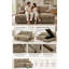 Canapé 3 places moderne de 195 cm (77 po) avec rangement intégré, assise profonde et coussins de dossier amovibles, beige, pour salon