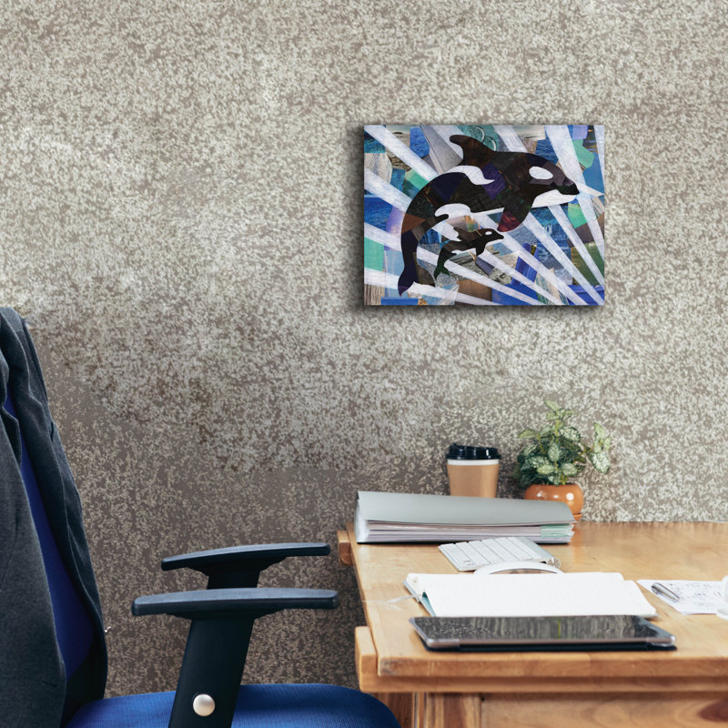 «Killer Cute Whales» par Artpoptart, art mural sur toile, H 12 po x l 16 po x P 0,75 po