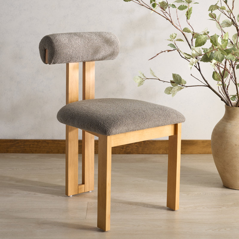 Chaise rembourrée Dellar, Brun foncé