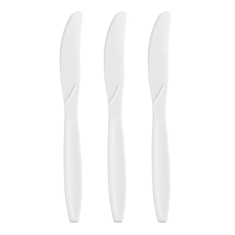 Couteaux jetables en plastique blanc
