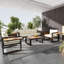Ensemble de conversation d'extérieur en aluminium 4 pièces, ensemble de conversation pour 5 personnes avec canapé 3 places, 2 fauteuils et table basse-129990986