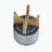 Ceramic 5" Aztec Planter on Wooden Stand, Gray-1555500751