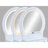 3-Piece Vanity Set with LED Mirror, Gold Handles & Stool (White)