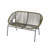 Outdoor Patio Green Wicker Loveseat-1421425900