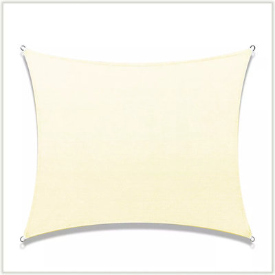 HOMEYA Sun Shade Sail Canopy Patio Garden Covers Outdoor Triangle Awning Pool Sunshade, Cream