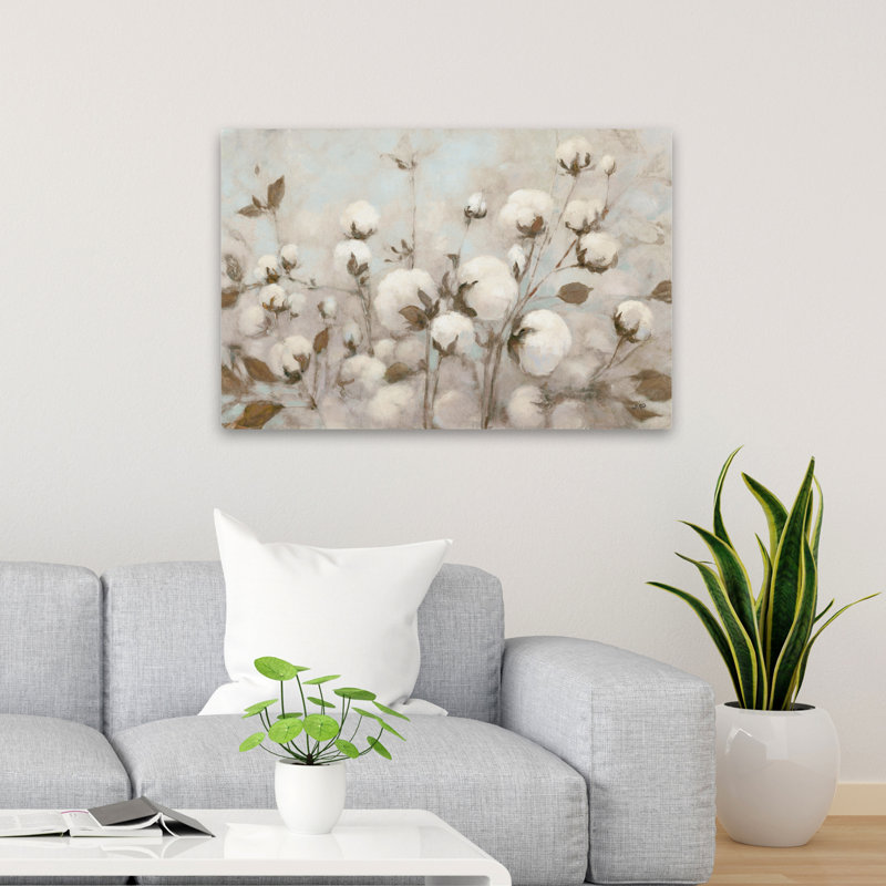 Contemporary Cotton Field Neutral, 36" H x 24" W