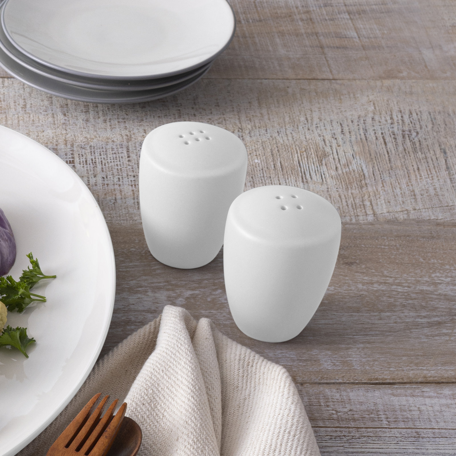 Noritake Colorwave Salt and Pepper Shaker Set, White