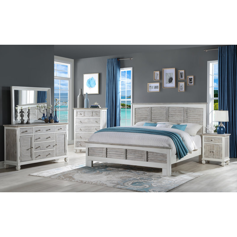 Ahriya - Bed - King - Dapple Grey and Blanc Finish, King