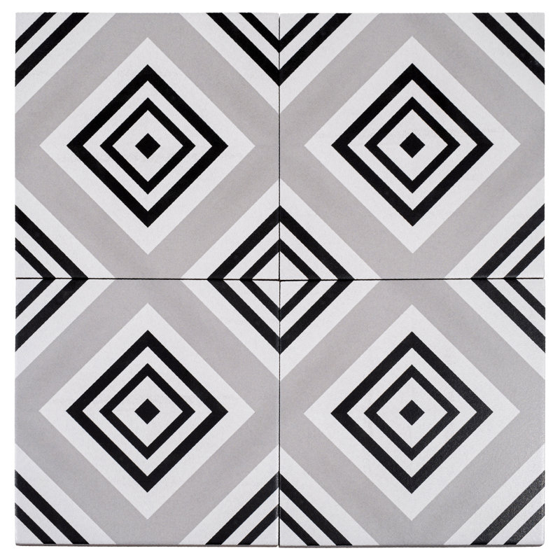 Bliss 8 po Carreau de mur et de sol en porcelaine à motif espagnol / marocain Encaustic, Lucia
