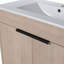 Meuble-lavabo autoportant de 36 pouces avec lavabo en céramique blanche et 2 portes d'armoire à fermeture en douceur