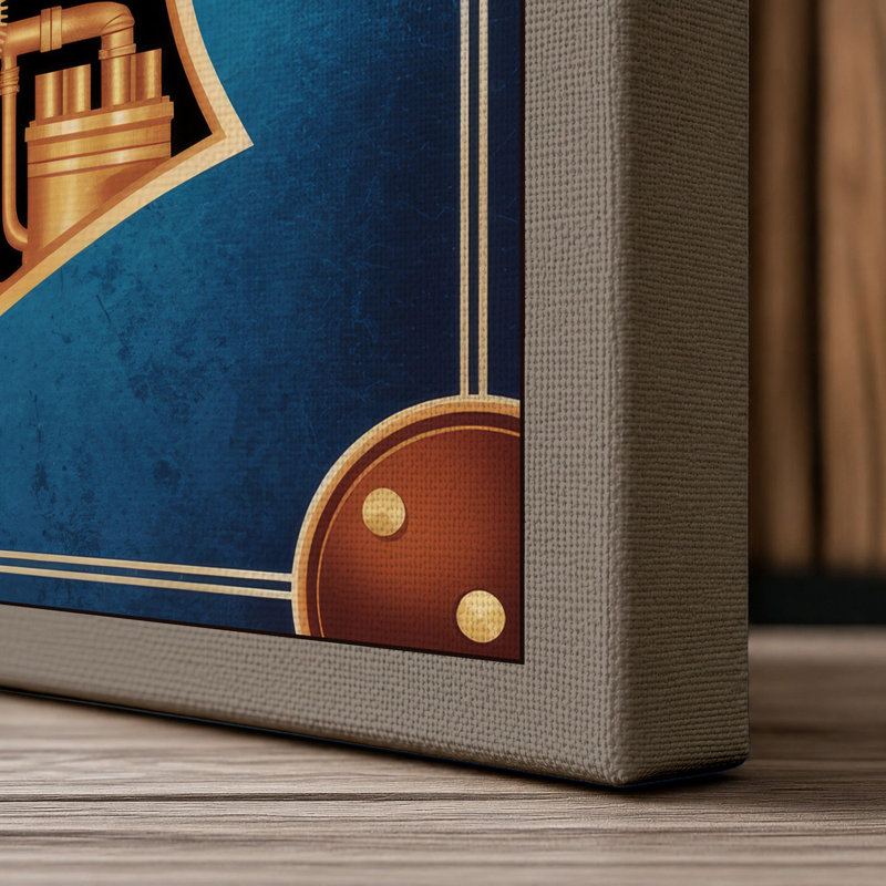 Mechanical Mind Steampunk - Wrapped Canvas, 30x20 - 76.2 x 50.8 cm, Taupe Border