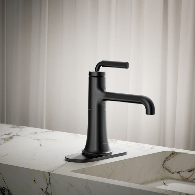 Robinet de lavabo de salle de bain monocommande Tone, Noir, 1.2