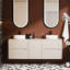 PERLA 160 cm Double Bathroom Cabinet with Countertop and Laundry Basket, -552452108