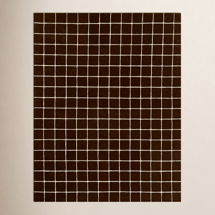 Form Hand Tufted Wool Geometric Brown Area Rug