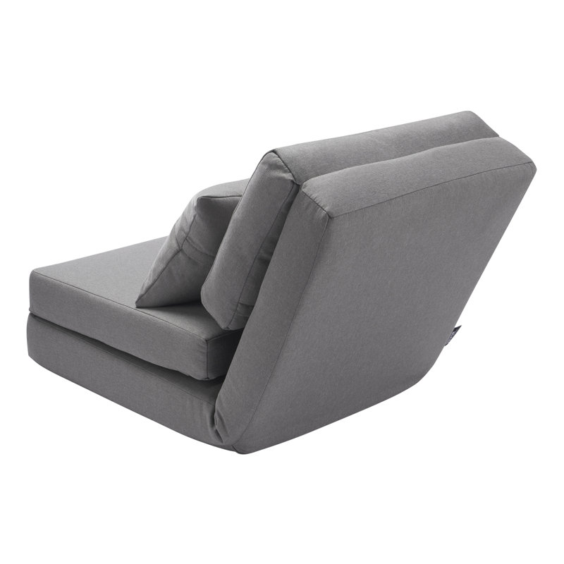 Convertible Flip Chair with 5 Adjustable Position Folding Floor Lazy Sofa Gray