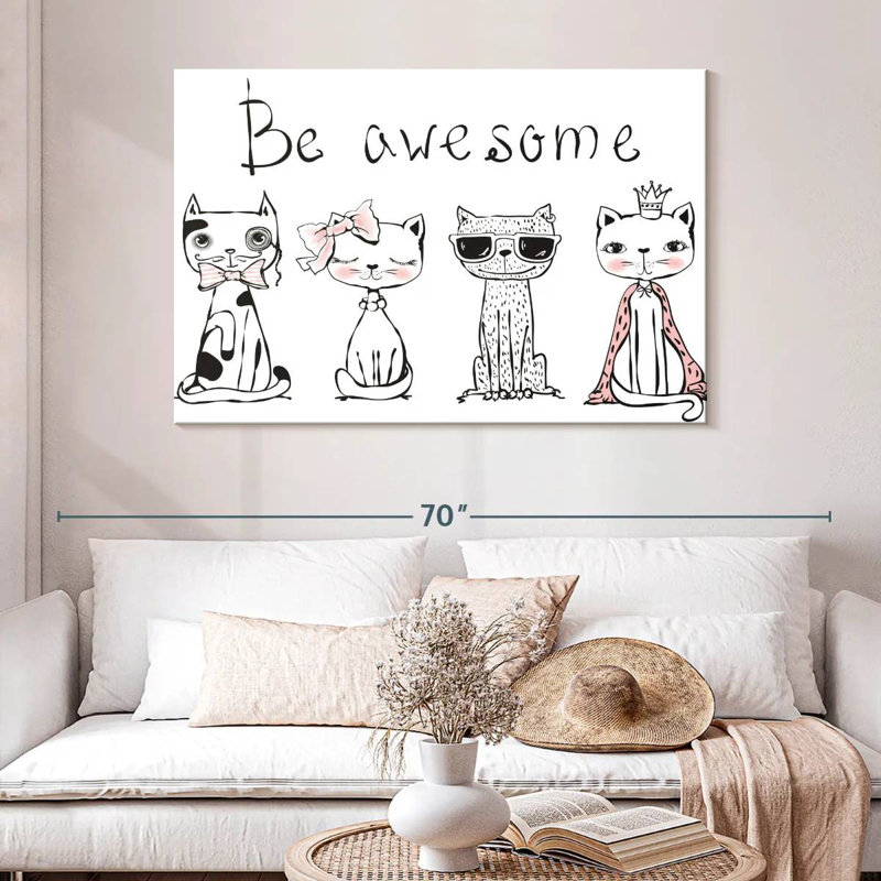 Ashelle Be Awesome Cats, H 32 po x l 48 po