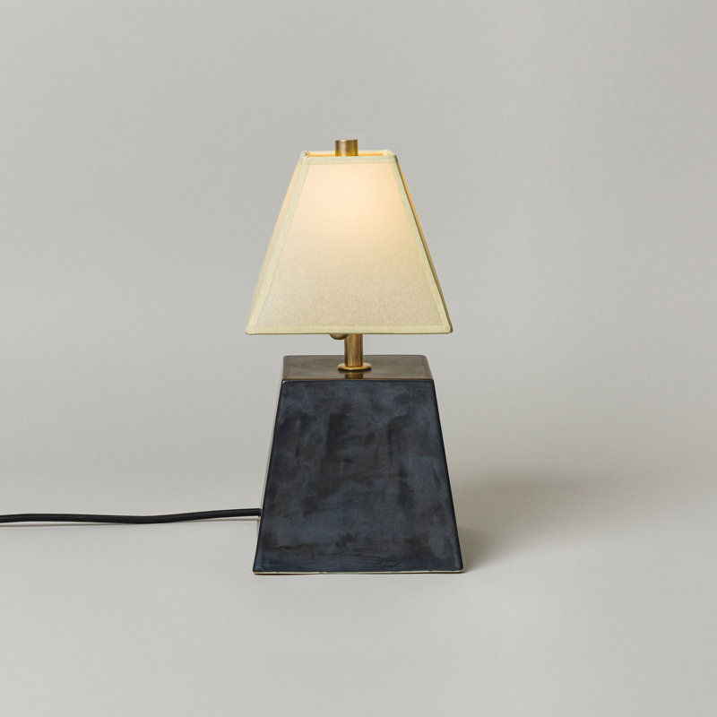 Osen Table Lamp, Graphite, 13.5" H x 7.5" W x 7.5" D, Faint Green
