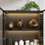Display Cabinet with Glass Doors and Lights, Glass Display Cabinet with 4-Tier Storage Shelves, Pop-up Design, Trophy Case (80cm W x 40cm D x 160cm H)-1341641711