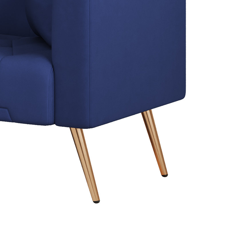 Thomias 71.01'' Velvet Convertible Sofa, Blue Velvet