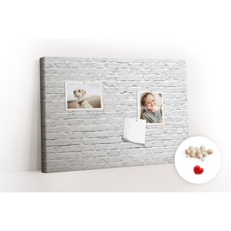 Wall Mounted bulletin board print home decor message pin boards decorative corkboard Brick wall