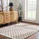 Cabble Checkered Machine Woven Polyester Area Rug in Tan/White