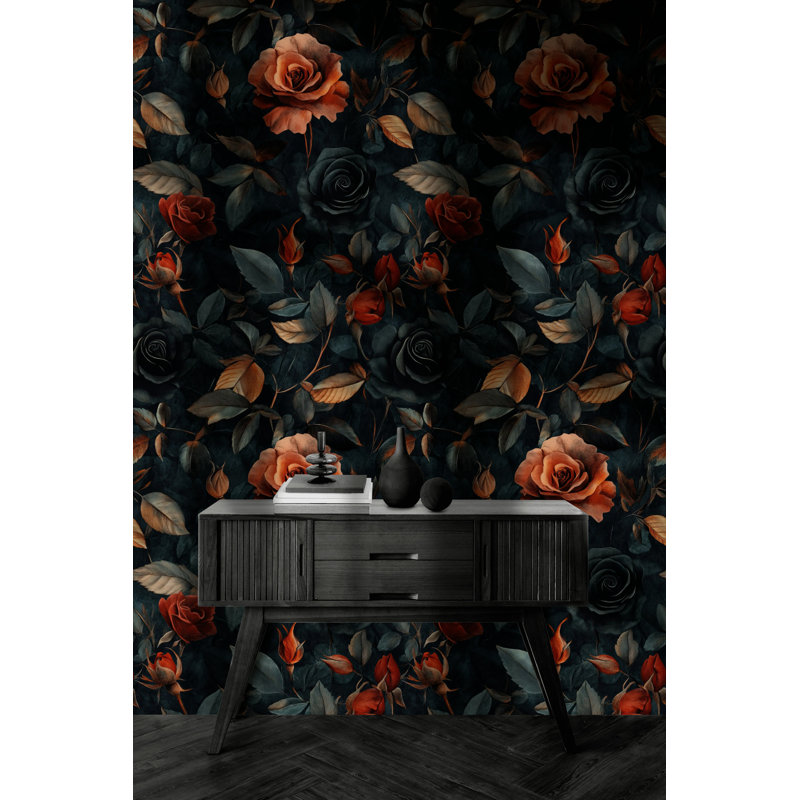 Papier peint rose foncé Moody