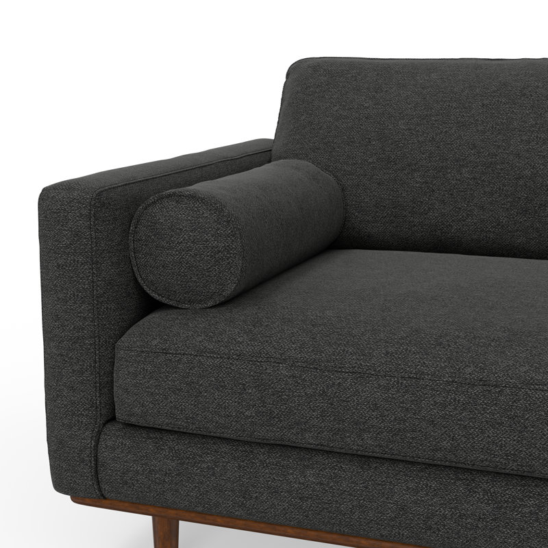 Morrison Charcoal Grey Fabric Mid-Century Modern Sofa with Removable Cushions