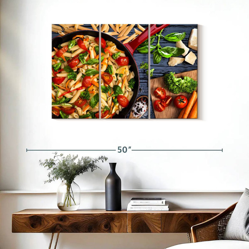 Yarlin Spring Vegetables Pasta, 24" H x 38" W